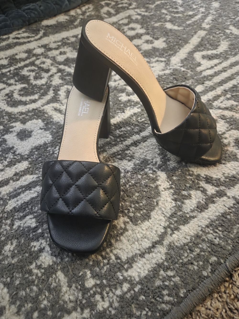 Michael Shannon Black Quilted Sandels New
